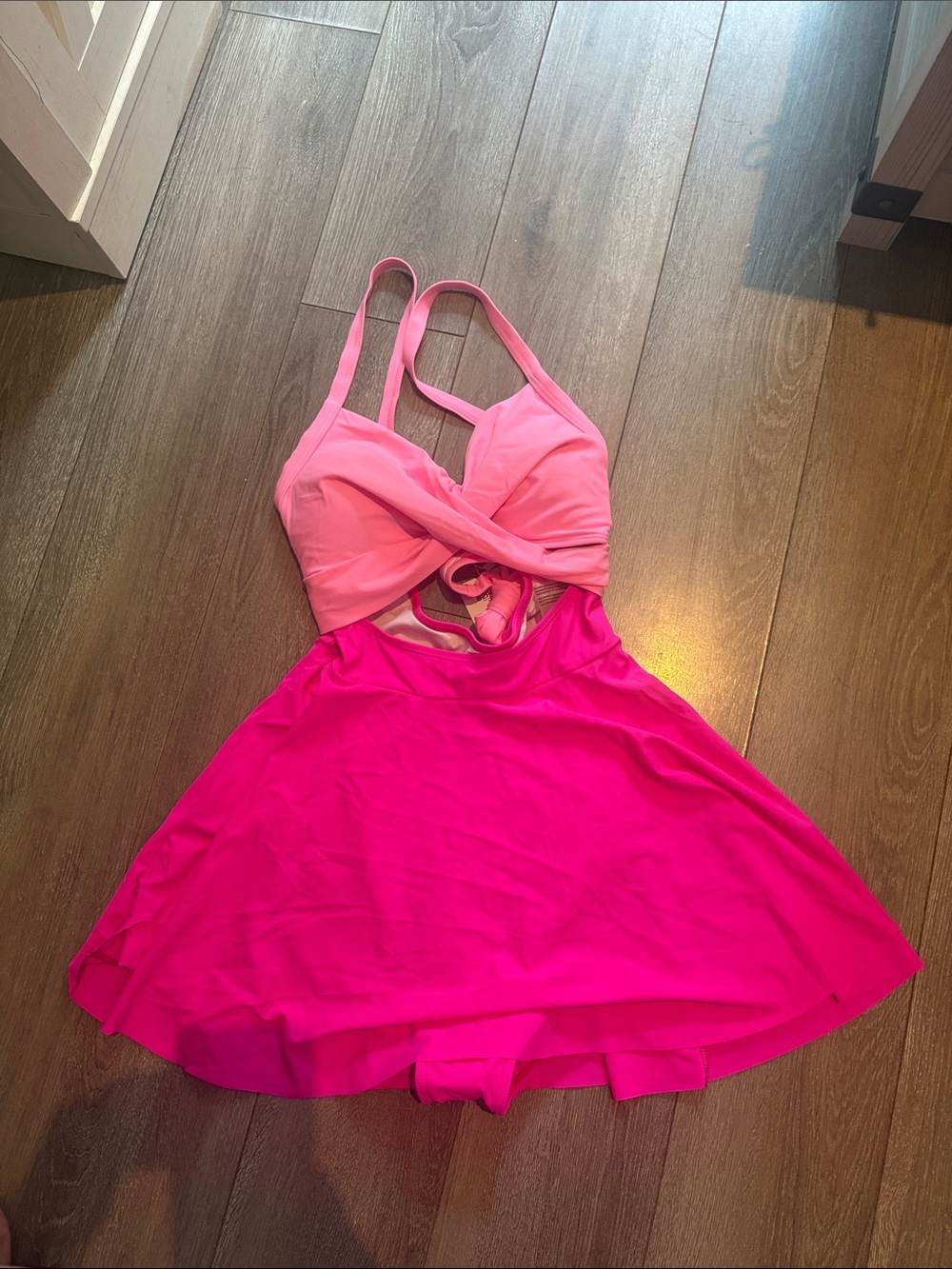 Women’s Pink Cutout One-Piece Swimdress